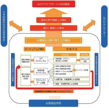 図1　心理福祉学部の学士力育成のカリキュラムと教育活動の枠組み